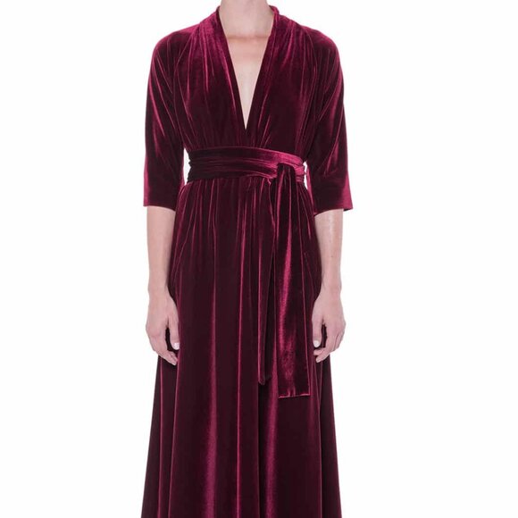 Luisa Beccaria Luisa Wrap Velvet Dress - Picture 1 of 8